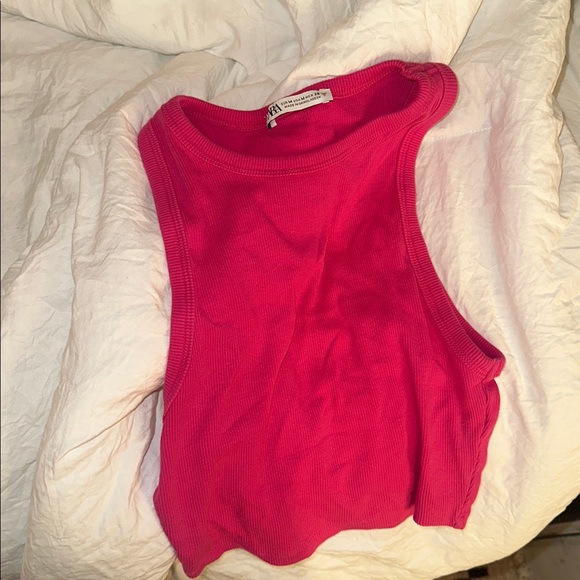 Red Ribbed Tank Top - Picture 2 of 2